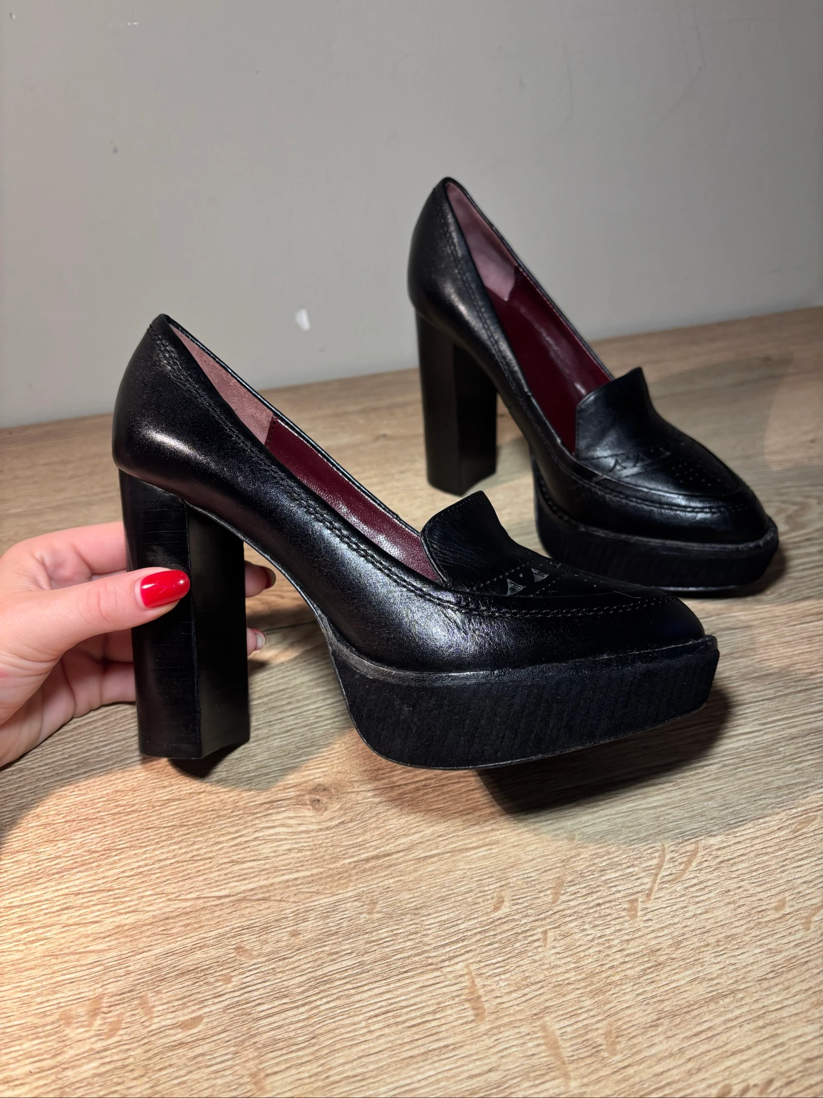 Marc Jacobs Black Leather Platform Heels EU 36